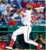  ?? ROB CARR / GETTY IMAGES ?? The Braves could go after Nationals outfielder Bryce Harper in free agency, but the team and GM Alex Anthopoulo­s likely will be more active in the trade market.