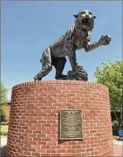  ?? ERNIE SUGGS / ESUGGS@AJC.COM ?? This statue of the Fort Valley State University mascot, a wildcat, was installed in 1995 for the centennial of the school near Macon.