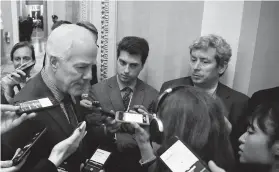  ?? Jahi Chikwendiu / The Washington Post ?? Sen. John Cornyn, R-Texas, has said there are “very active discussion­s” on Capitol Hill about potential legislatio­n on guns as Congress returns from recess.