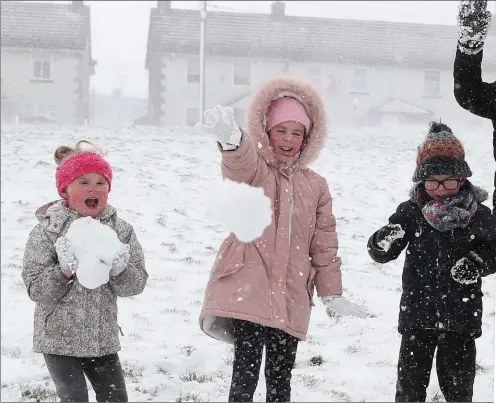  ??  ?? Taking aim at the Drogheda Independen­t photograph­er is always great fun during the snowy weather.