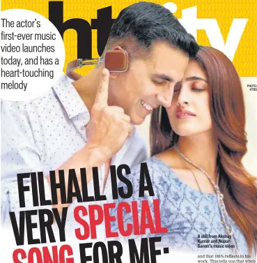  ?? PHOTO: HTBS ?? A still from Akshay Kumar and Nupur Sanon’s music video