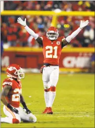  ?? Charlie Neibergall / Associated Press ?? Chiefs safety Eric Murray (21) gestures during the second half against the Colts on Saturday.