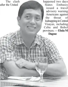  ?? EHDA M DAGOOC ?? CATO past president Edilberto Mendoza Jr. said they are looking at other options to divert Korean tourists from going to Bohol until the tension subsides.
