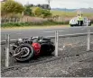  ?? PHOTO: GEORGE HEARD/FAIRFAX NZ ?? A crash in which a motorcycli­st died on SH1 recently.