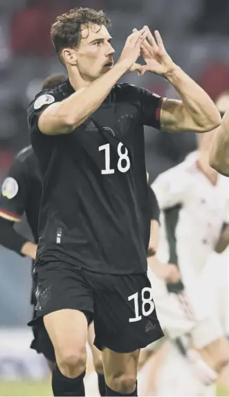  ??  ?? 0 Germany substitute Leon Goretzka celebrates his late winner