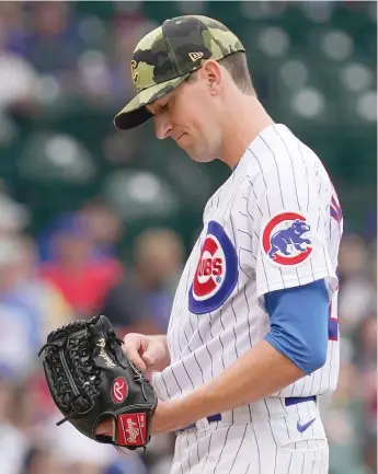  ?? AP ?? Cubs starter Kyle Hendricks had a hard time keeping the ball in the park, allowing four homers in five innings.