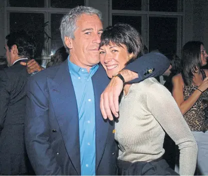  ?? Picture: Getty. ?? Jeffrey Epstein with his former girlfriend Ghislaine Maxwell.