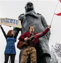  ??  ?? Poorly informed: Parliament Square protesters