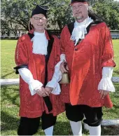  ?? ?? TRADITIONA­L TWOSOME: Bathurst ’ s town criers, Warwick Lewarne and Shane Steenkamp