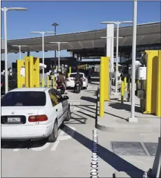  ?? PHOTO COURTESY OF CBP ?? Customs and Border Protection opened 10 new northbound vehicle lanes at its new, expansive inspection facility, which opened on Tuesday morning in Calexico. The new facility was transition­ed from the existing Calexico downtown port of entry.