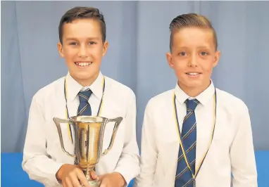  ??  ?? Sports champion Andrew Wilkie (left) and runner-up Reece Forrest