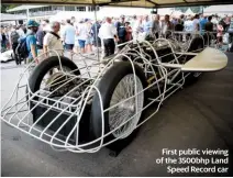  ??  ?? First public viewing of the 3500bhp Land Speed Record car