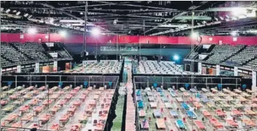  ??  ?? The Covid-19 facility at the National Sports Complex of India (NSCI) dome in Worli has 518 isolation beds and 10 ICU beds.