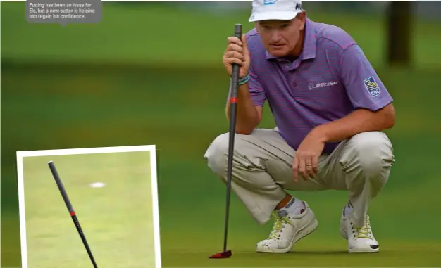  ??  ?? Putting has been an issue for Els, but a new putter is helping him regain his confidence.