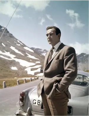  ??  ?? SEAN CONNERY. The Scottish actor, as the fictional MI6 agent James Bond, on the set of the 1964 British spy film Goldfinger, based on a novel by Ian Fleming.