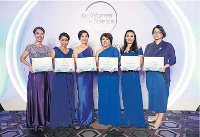  ??  ?? This year’s six recipients of L’Oréal Thailand’s For Women in Science fellowship programme.