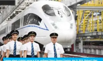  ??  ?? Trainees attend a training course in Xi’an, northwest China’s Shaanxi Province, July 22, 2019. (Xinhua/Li Yibo)