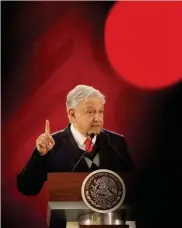  ?? EPA ?? Messico.Il nuovo presidente Andrés Manuel López Obrador, detto Amlo