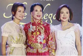  ??  ?? Organizers of the elegant event: Zelda Kienle, Tingting Cojuangco and Fortune Ledesma