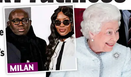  ??  ?? Tearful: Edward Enninful with Naomi Campbell