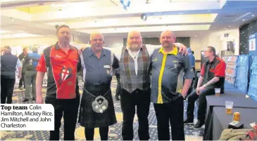  ??  ?? Top team Colin Hamilton, Mickey Rice, Jim Mitchell and John Charleston