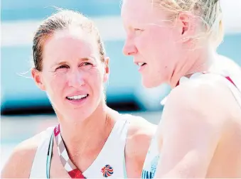 ?? ?? Helen Glover and Polly Swann after they finished fourth in the final. Credit: British Rowing.