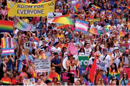  ??  ?? Bristol Pride in 2018. This year’s parade has been postponed – organisers will liaise with the council to set a new date