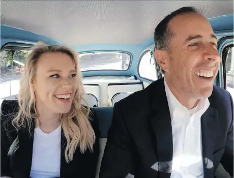  ?? NETFLIX ?? Kate McKinnon and Jerry Seinfeld appear in an episode of Comedians in Cars Getting Coffee, a series long overdue for a road trip to Canada.