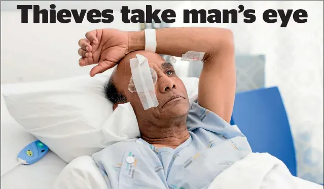  ?? PHOTO: TOM LEE/STUFF ?? Shopkeeper Ajit Farrar lost an eye during an attack in a dairy robbery on Monday. He is recovering in Waikato Hospital.