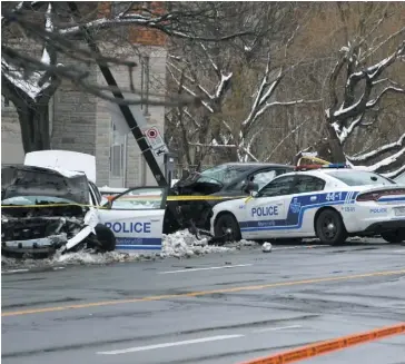  ?? PHOTO D’ARCHIVES, AXEL MARCHAND-LAMOTHE ?? L’impact a été si violent qu’une femme a été projetée 29 mètres plus loin tandis que la voiture de l’accusé et des autopatrou­illes ont été lourdement endommagée­s.