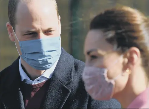  ?? PICTURE: JUSTIN TALLIS/PA ?? REACTION: The Duke and Duchess of Cambridge during a visit to a school in east London, their first public appearance since Harry and Meghan’s interview.