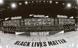  ?? Courtesy NBA ?? The NBA will use virtual fans at games in the bubble in one of many ways to enhance broadcasts in empty arenas at the Disney complex near Orlando, Fla.