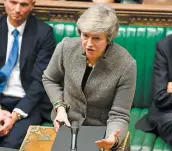  ?? PHOTO AFP ?? La première ministre britanniqu­e, Theresa May, lundi, lors d’une allocution à la Chambre des communes à Londres.