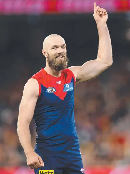  ?? Picture: Getty Images ?? Demons skipper Max Gawn is nursing a knee injury, but may be able to play through it.