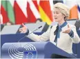  ?? AFP ?? EC President Ursula von der Leyen speaks in Strasbourg.