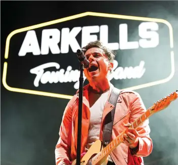  ?? IAN KUCERaK ?? Arkells, fronted by Max Kerman, perform at the Canadian Tire Centre on Friday.