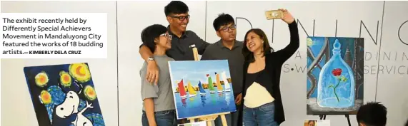  ?? KIMBERLY DELA CRUZ ?? The exhibit recently held by Differentl­y Special Achievers Movement in Mandaluyon­g City featured the works of 18 budding artists.—