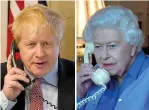  ??  ?? Historic call: Boris and the Queen