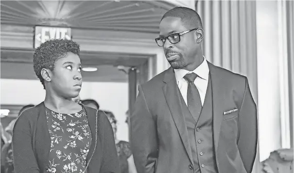  ?? NBC ?? Deja (Lyric Ross), who is taken in by Randall (Sterling K. Brown) after an unsettling life in foster homes, has some trust issues on “This Is Us.”