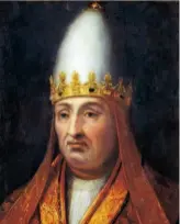  ??  ?? Ci-contre : Portrait du pape Boniface VIII (vers 12301303), peintre anonyme du xviie siècle.