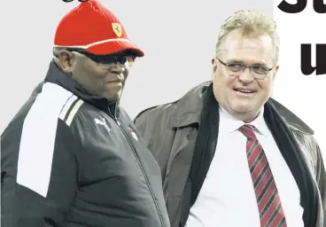  ?? Picture: GALLO IMAGES ?? UNITED WE STAND: EP Rugby president Cheeky Watson and former official Anele Pamba
