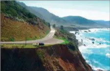  ?? ALAMEDA COUNTY SHERIFF’S OFFICE VIA AP, FILE ?? This aerial file photo taken from Alameda County Sheriff’s Office drone video, courtesy of Mendocino County, shows the pullout where the SUV of Jennifer and Sarah Hart was recovered off Pacific Coast Highway 1, near Westport On Saturday the Mendocino...