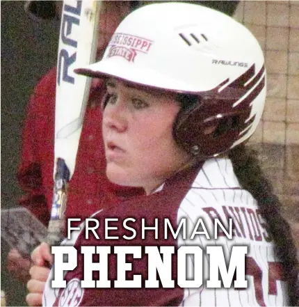  ?? Danny P. Smith, SDN) (Photo by ?? Mississipp­i State freshman softball player Mia Davidson takes her turn at the plate during an earlier game this season.