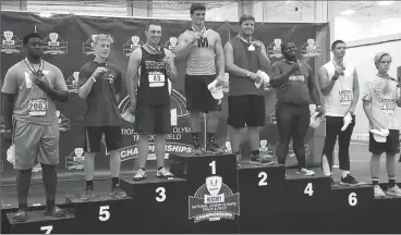  ?? Submitted photos ?? Woonsocket thrower Katrina Kurowski (right, with coach Mark Piette) finished fourth at Hershey Junior Olympics in the 17-18 weight throw with a toss of 150 feet, while Derin Paskanik (above) finished second in the 15-16 weight throw.