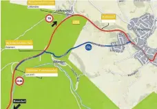  ?? GRAFIK: ALBRECHT ?? Die Landesstra­ße zwischen Bergatreut­e und Baienfurt ist auch wegen der vielen Lastwagen für Radfahrer ziemlich gefährlich.