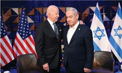  ?? ?? Biden and Netanyahu meeting in Tel Aviv. Photograph: Avi Ohayon/Israel Gpo/Zuma Press Wire/Shuttersto­ck