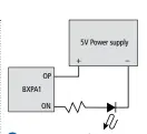  ??  ?? ❻ Occupancy indicator.
This is an example of an optically coupled, open collector output showing an external occupancy indicator for the BXPA1. Use a 330Ω,
⁄8W resistor with a 5V power
1
supply. If you want to use a 12V power supply, use a 1kΩ,
⁄8W resistor.
1