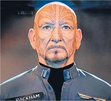  ??  ?? Face of the future: Ben Kingsley in full facial moko as half-Maori war hero Mazer Rackham in Ender’s Game.