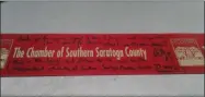  ?? MELISSA SCHUMAN - MEDIANEWS GROUP ?? The last red ribbon that will be used for ribbon cuttings in Southern Saratoga County.