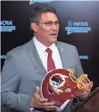 ?? PRESS ASSOCIATED ?? Washington coach Ron Rivera plans to work with owner Dan Snyder as the team reviews its nickname.